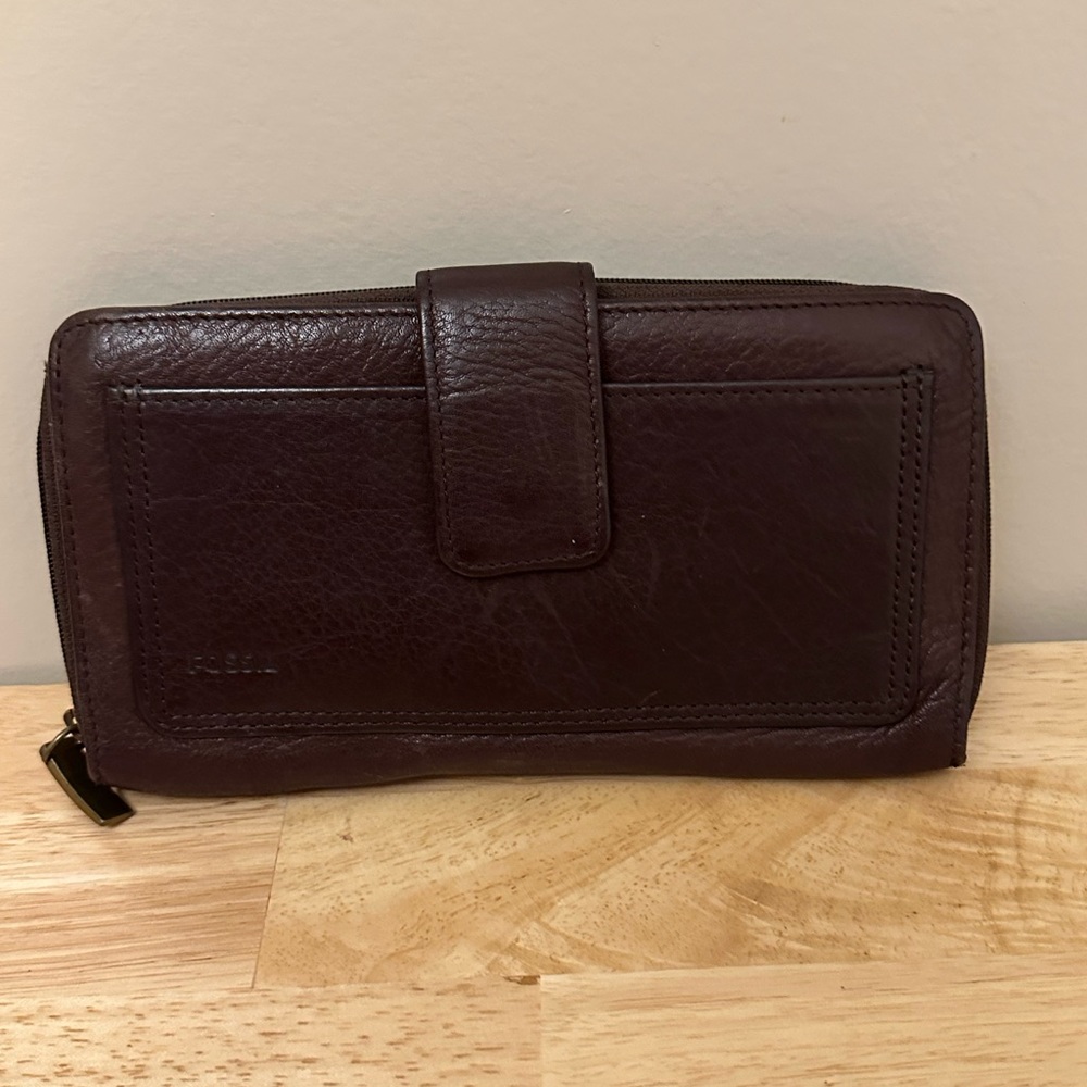 Fossil Dark Brown Leather Women's Wallet
